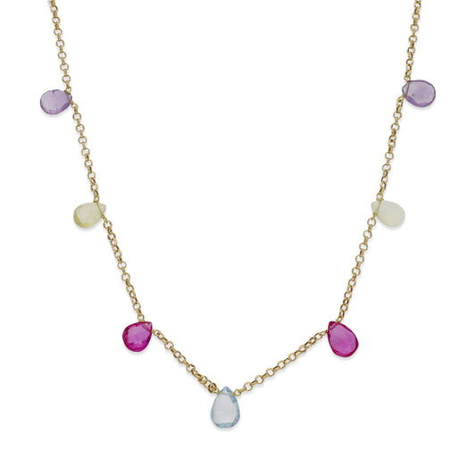 Gargantilla Lyn en Oro de 18K con Piedras Preciosas