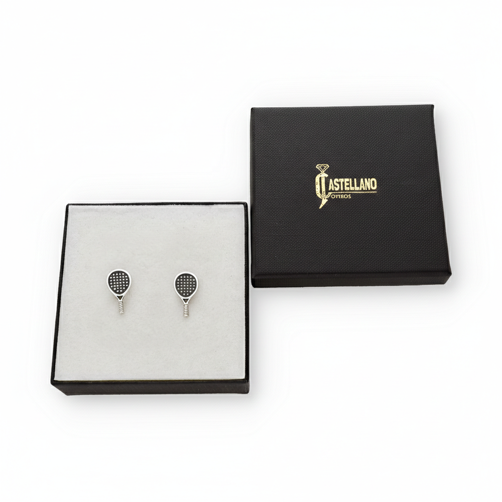 Pendientes Pala de Pádel en Plata de Ley 925
