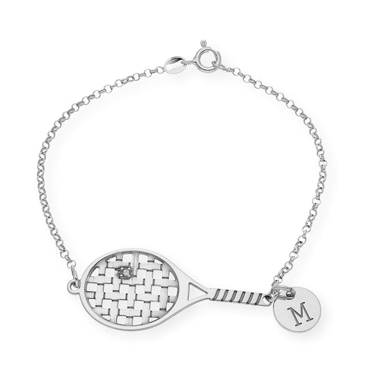 Pulsera Raqueta de Tenis con Circonita en Plata de Ley 925