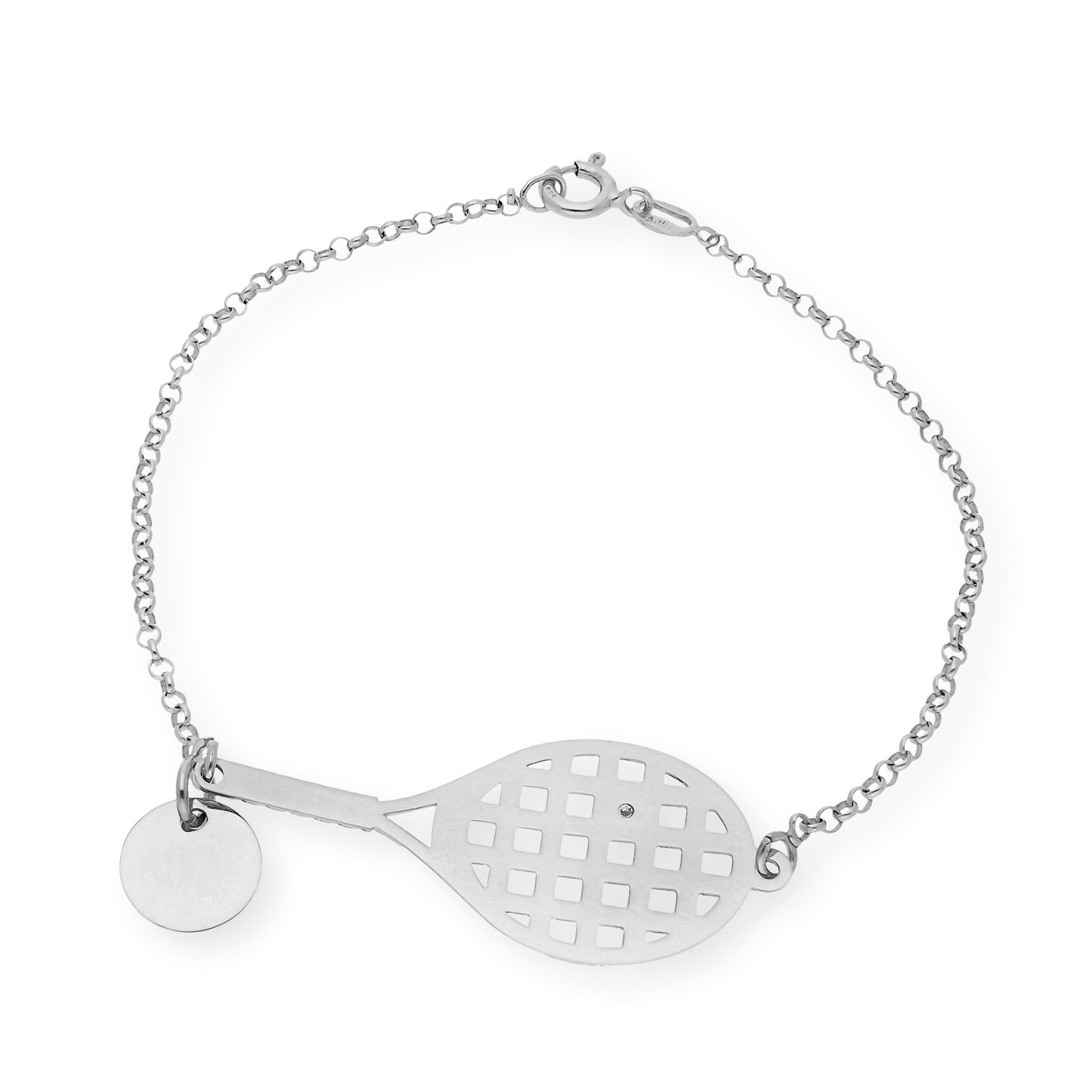 Pulsera Raqueta de Tenis con Circonita en Plata de Ley 925