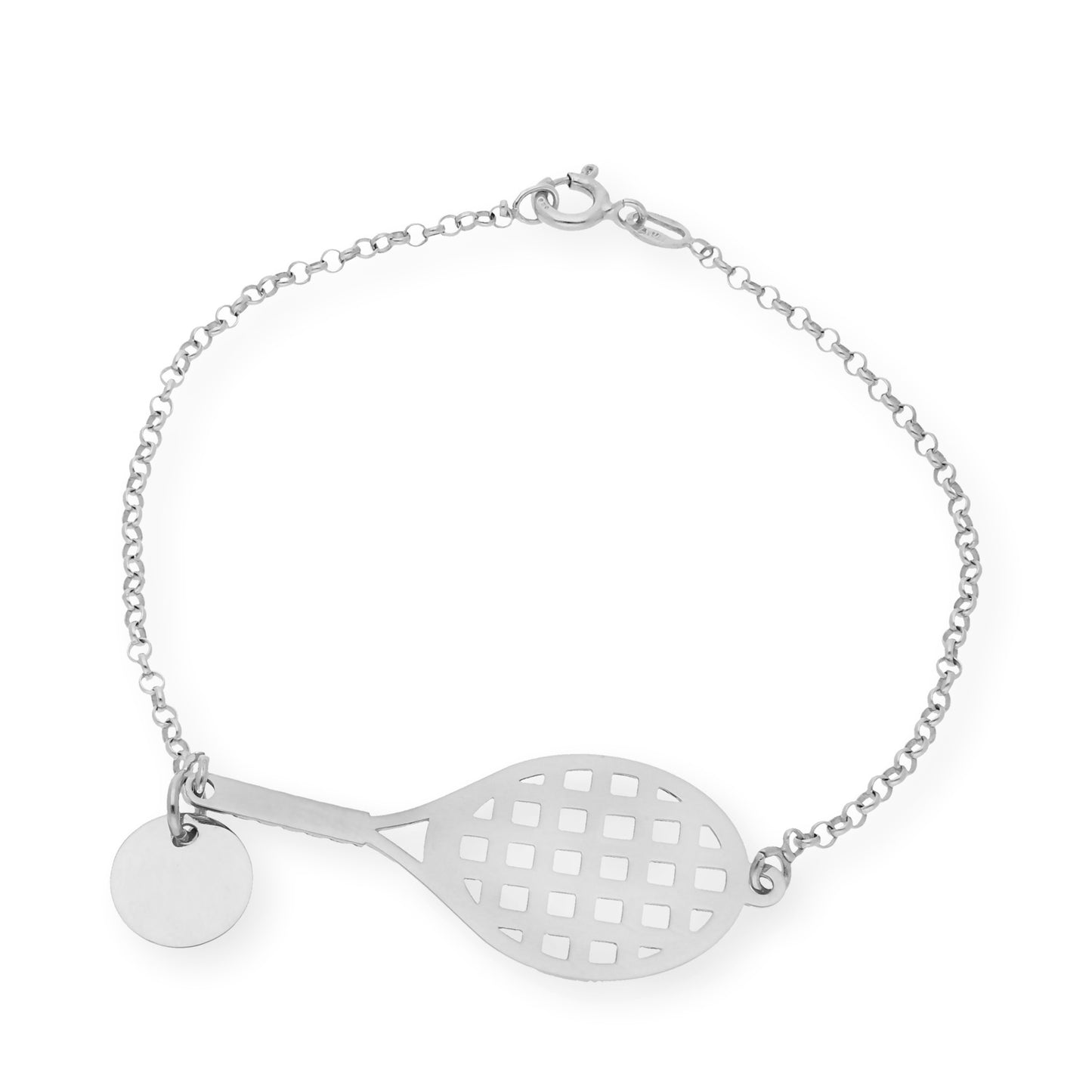 Pulsera Raqueta de Tenis en Plata de Ley 925