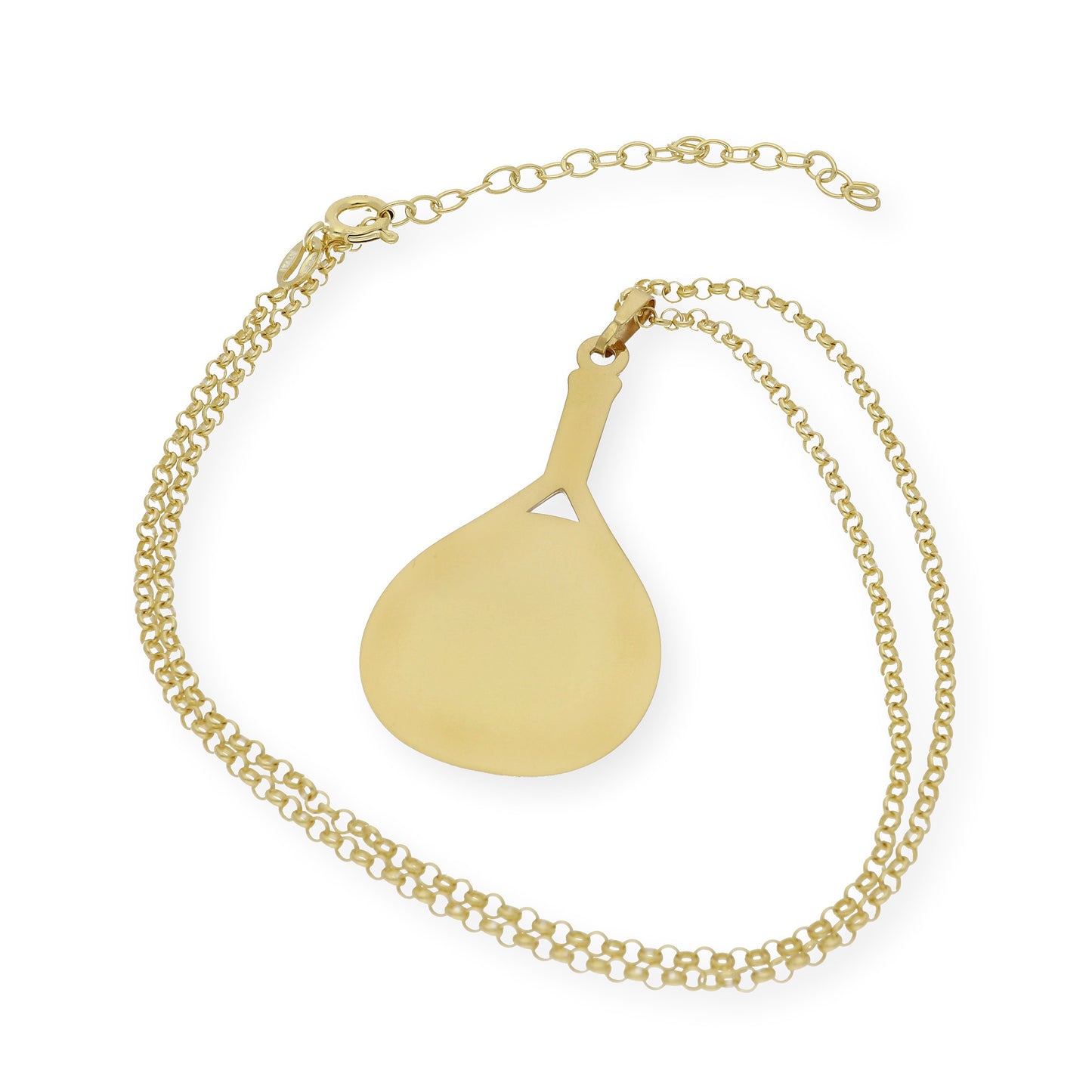 Collar con Colgante Pala de Pádel en Plata de Ley 925 Bañada en Oro de 18K