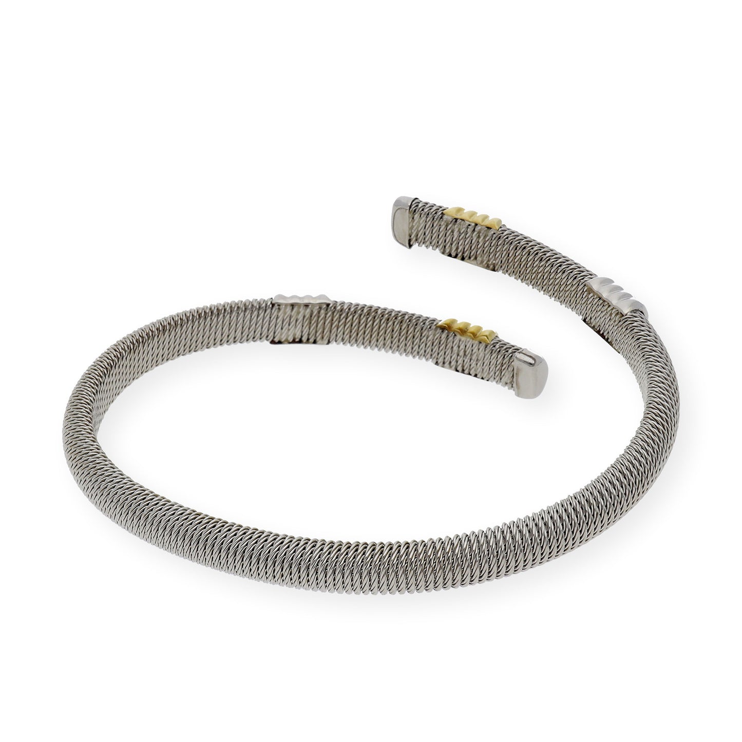 Pulsera Rígida en Acero y Oro de ley 18k