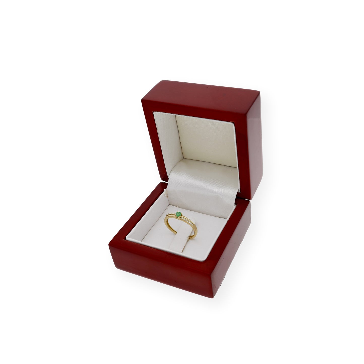 Anillo Corona en Oro 18k con Diamantes y Esmeralda