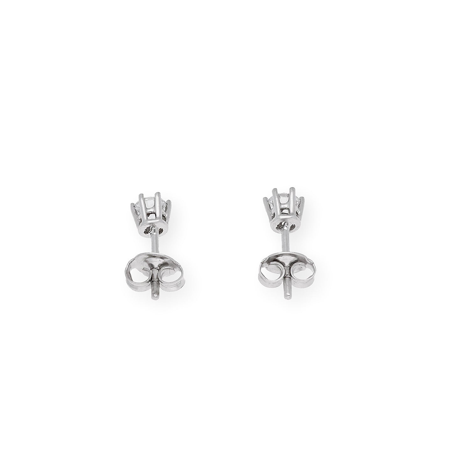 Pendientes de Compromiso con Diamantes Certificados y Oro Blanco 18k 6 Garras