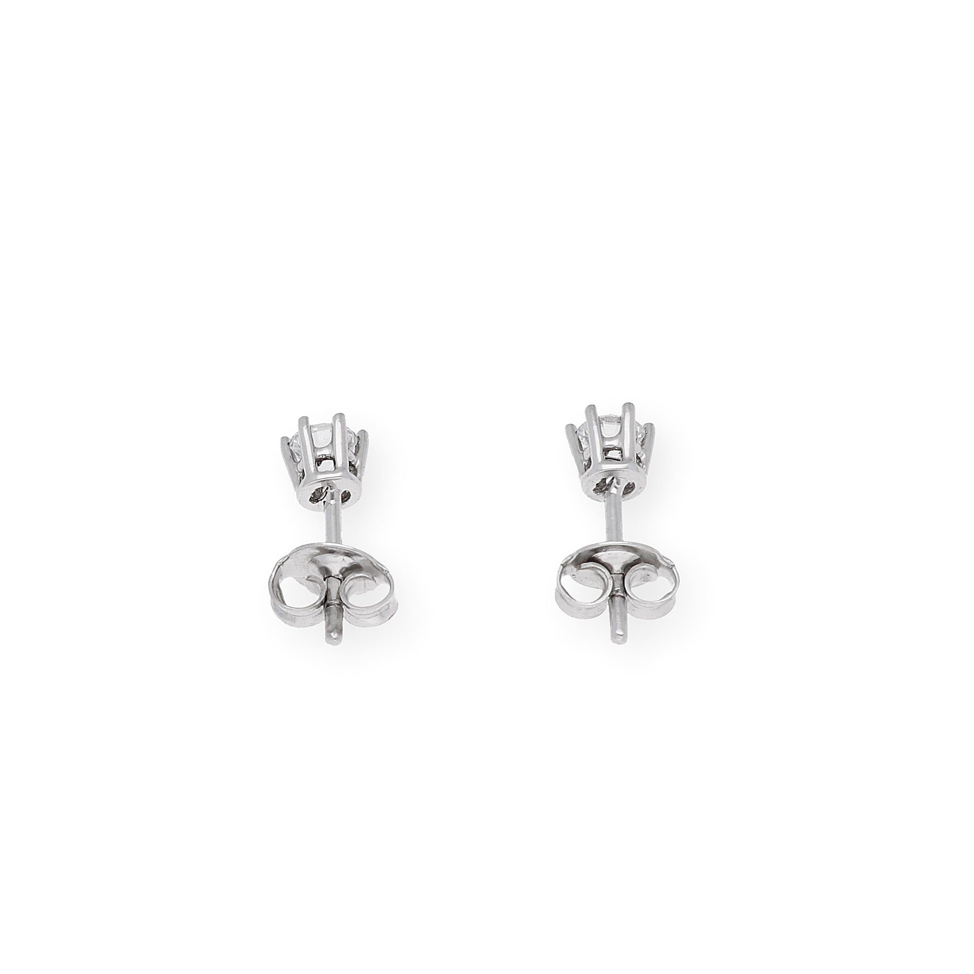 Pendientes de Compromiso con Diamantes Certificados y Oro Blanco 18k 6 Garras