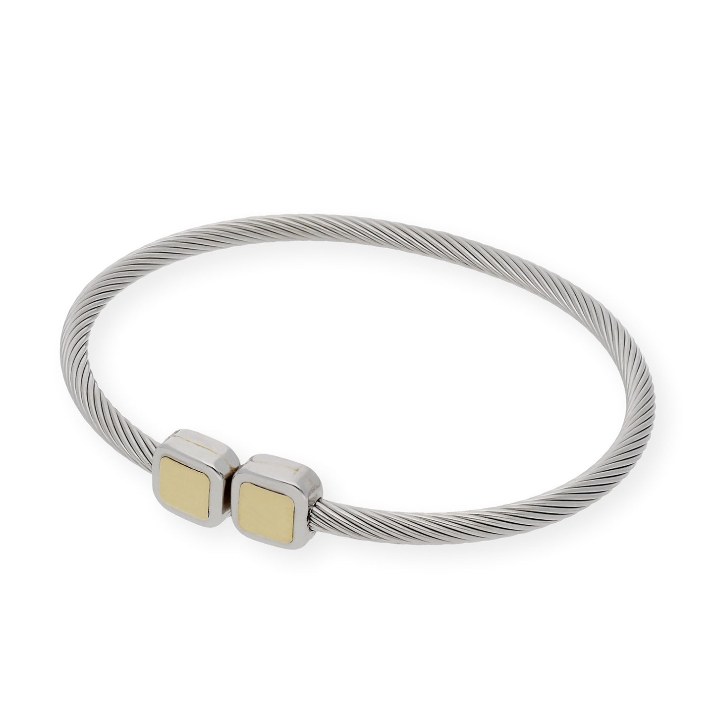 Pulsera Rígida en Acero y Oro de ley 18k