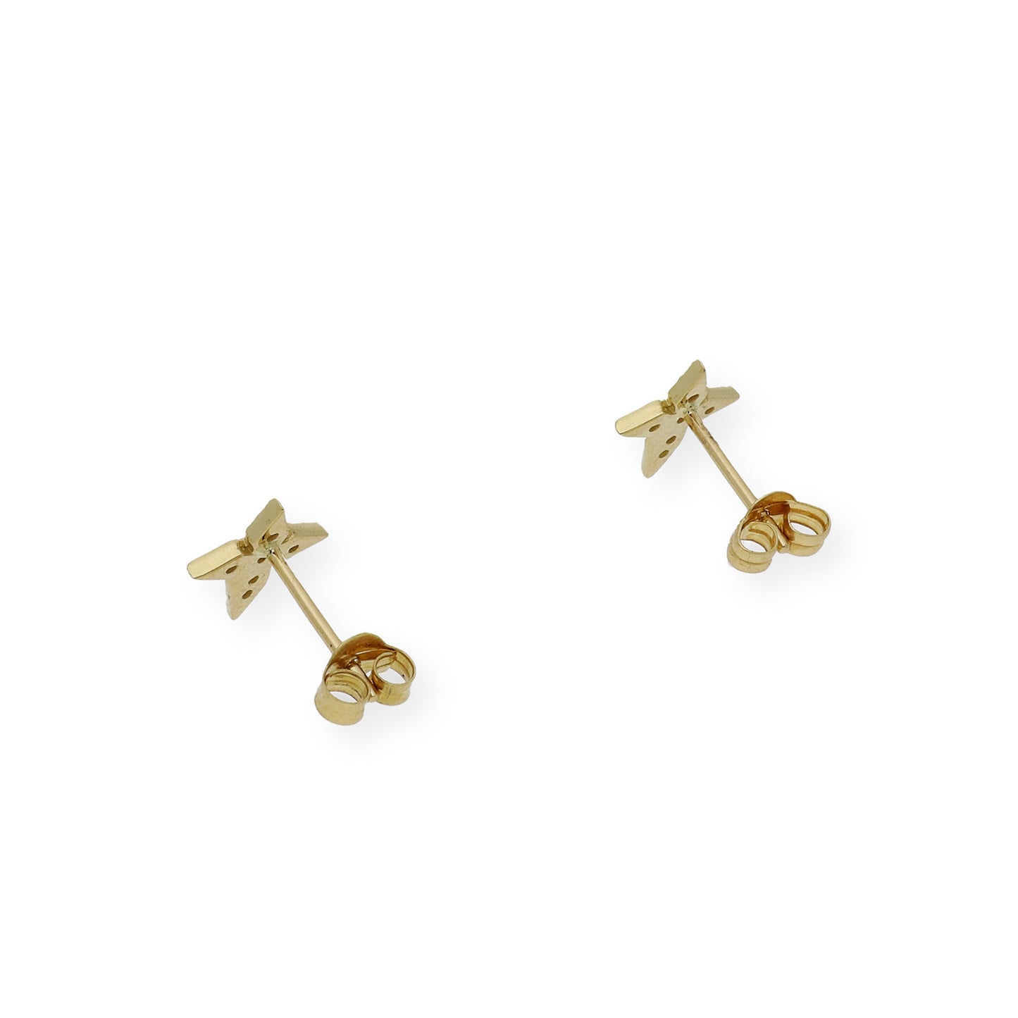 Pendientes de Cruz en Oro de Ley 18K con Diamantes talla brillante