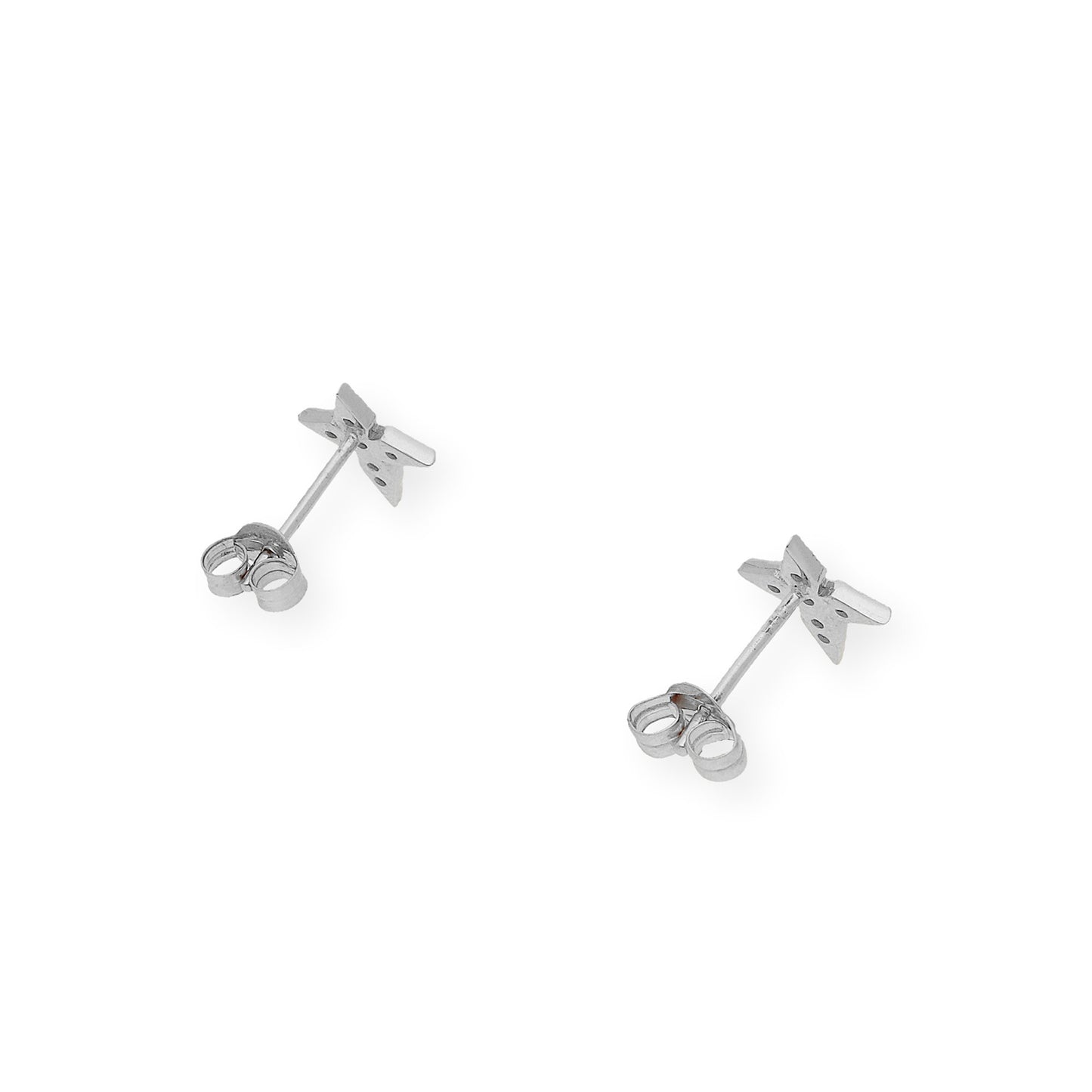 Pendientes de Cruz en Oro blanco de Ley 18K con Diamantes talla brillante