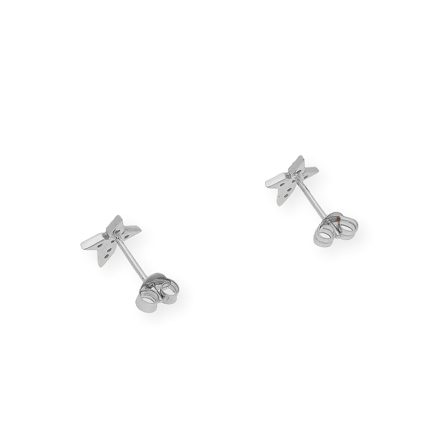 Pendientes de Cruz en Oro blanco de Ley 18K con Diamantes talla brillante