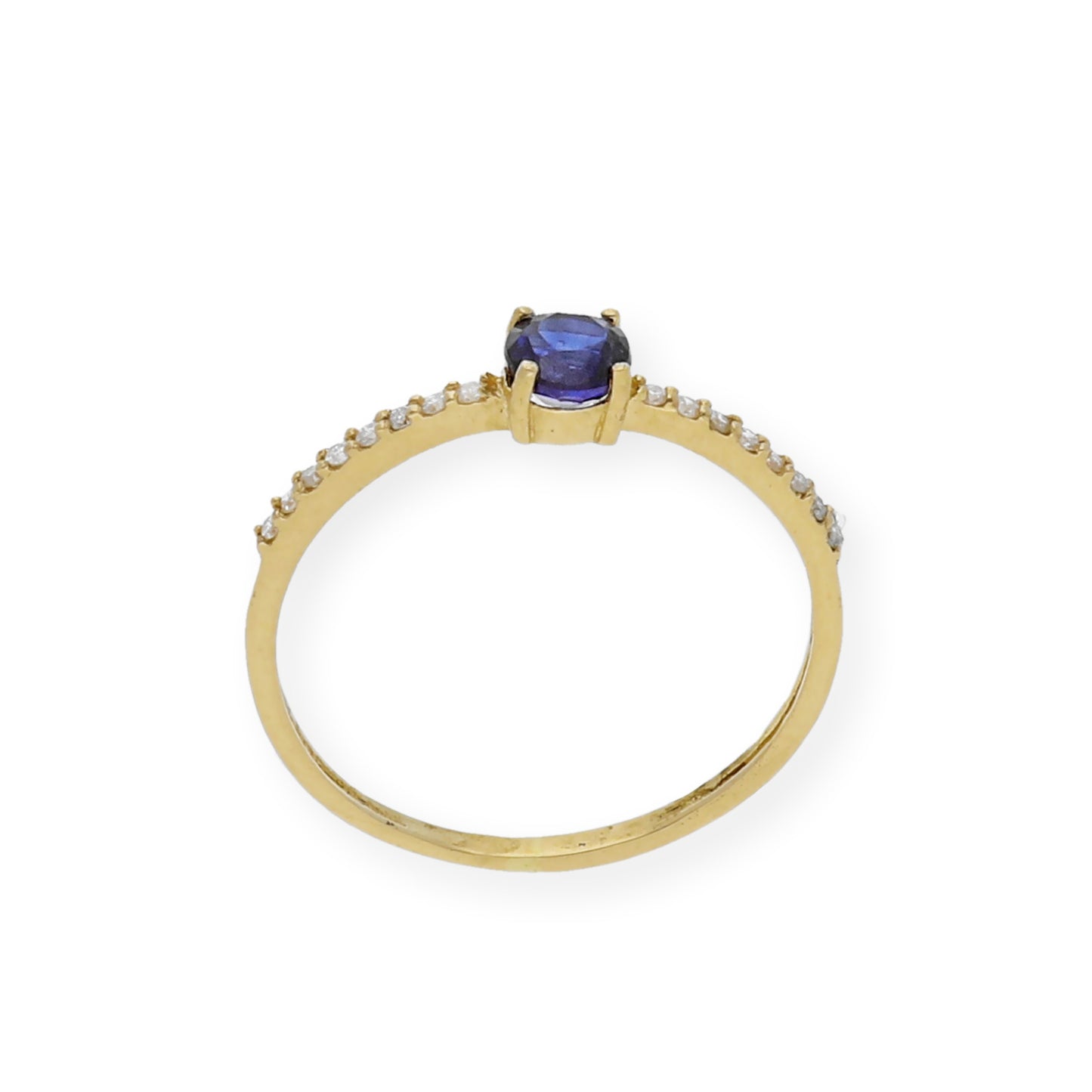 Anillo Luz en Oro 18k con Diamantes y Zafiro