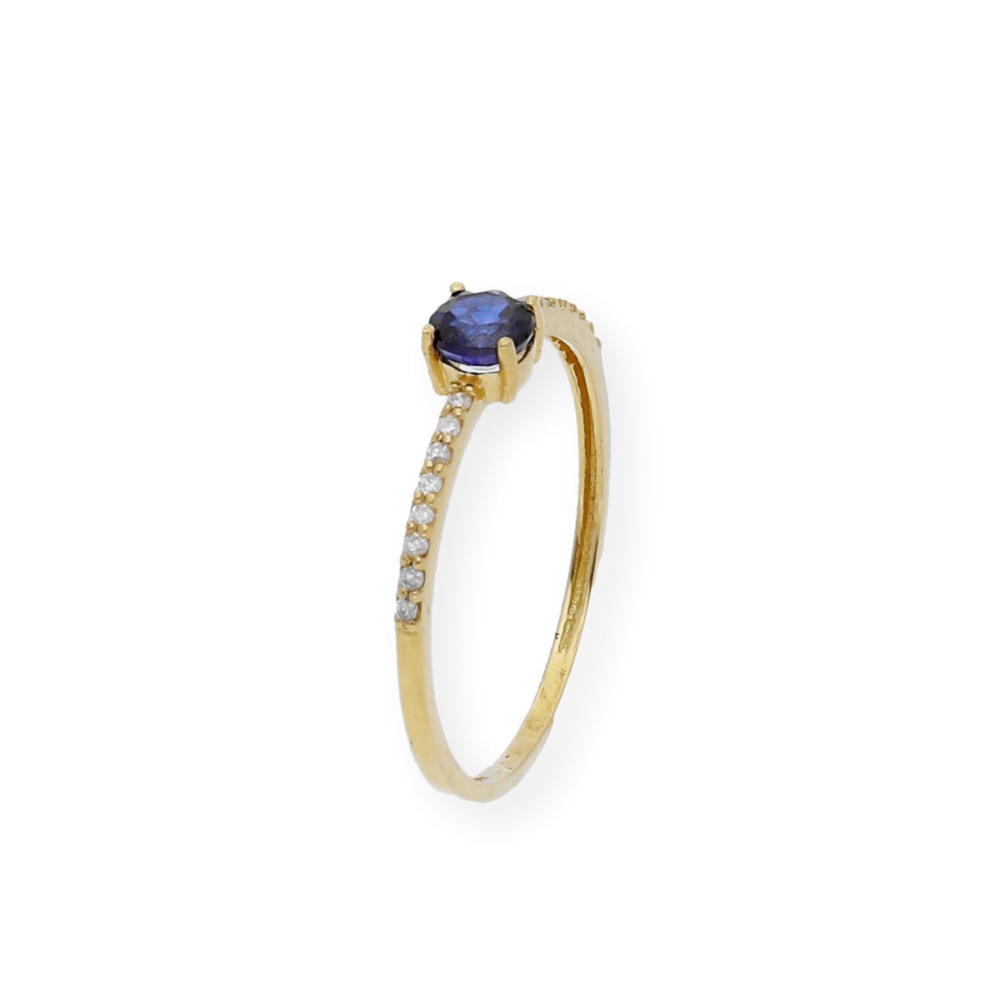 Anillo Luz en Oro 18k con Diamantes y Zafiro