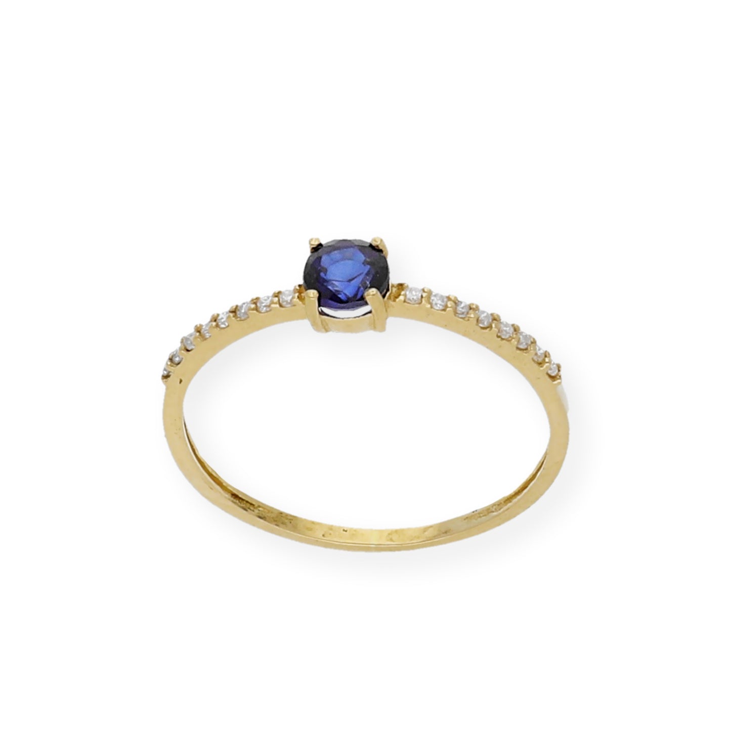 Anillo Luz en Oro 18k con Diamantes y Zafiro