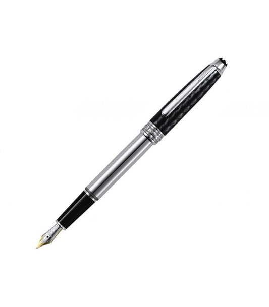 Pluma Montblanc Meisterstuck Solitaire Carbon Steel Classique Fountain Pen 05826