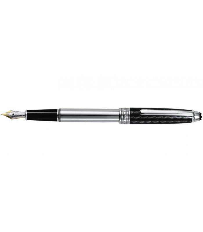 Pluma Montblanc Meisterstuck Solitaire Carbon Steel Classique Fountain Pen 05826