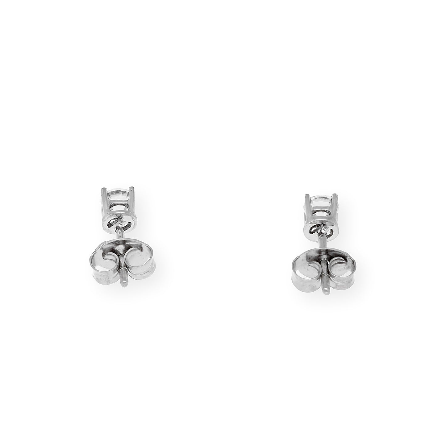 Pendientes de Compromiso con Diamantes Certificados y Oro Blanco 18k 4 Garras