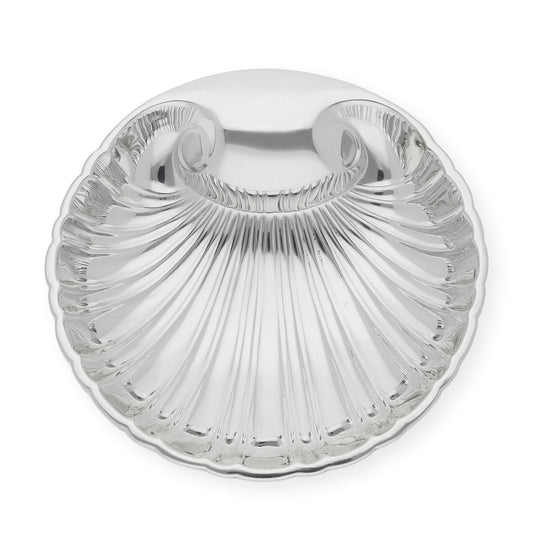 Concha de bautismo Alpaca plateada "redonda gallonada"