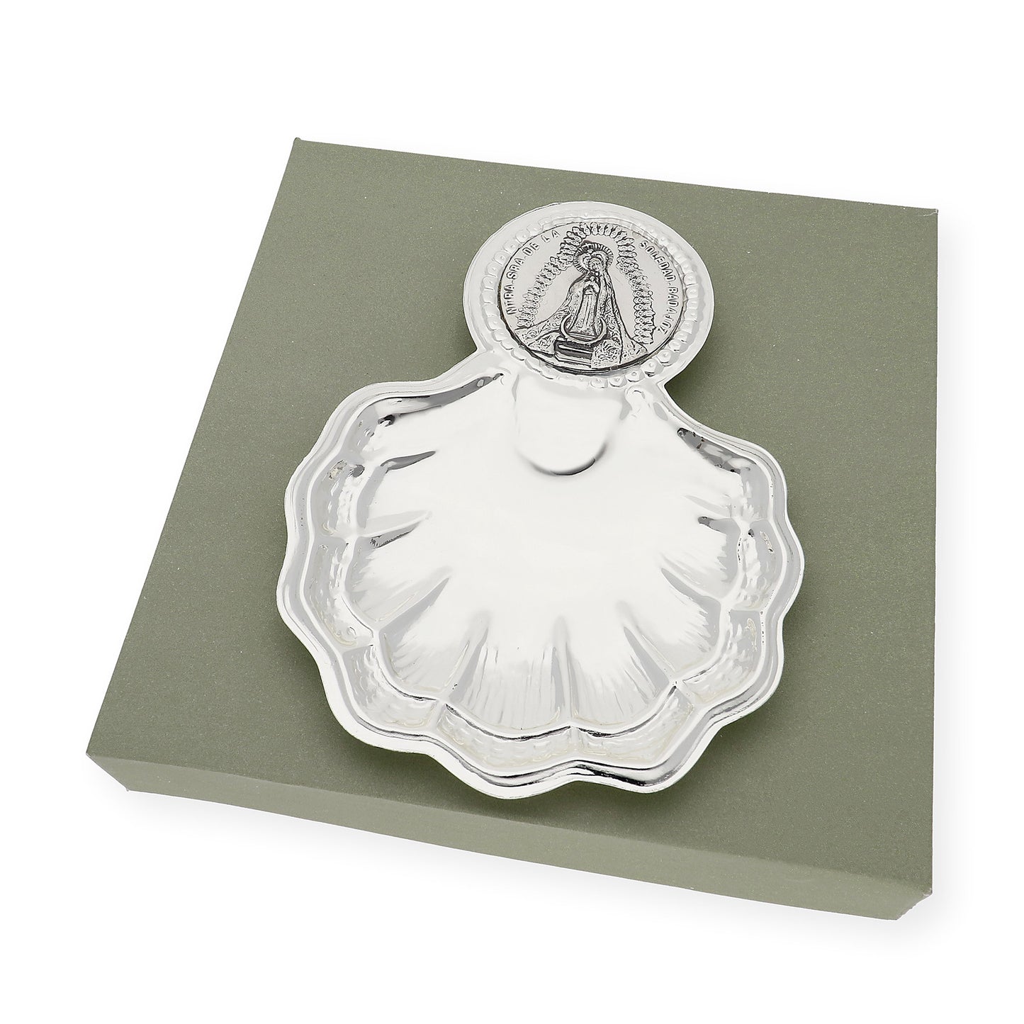 Concha de bautismo en alpaca plateada "soledad"