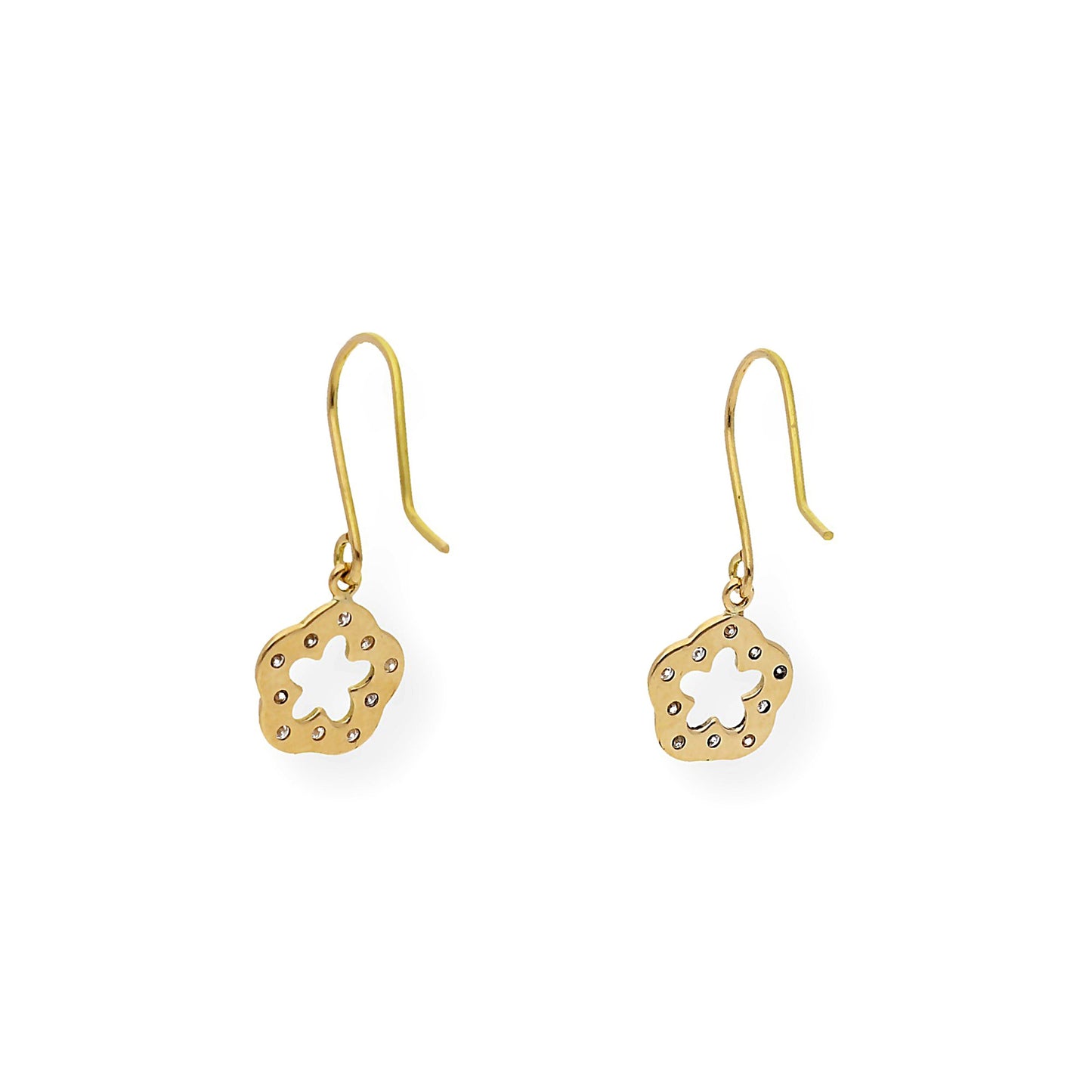 Pendientes de Oro y Diamante con Diseño de Flor