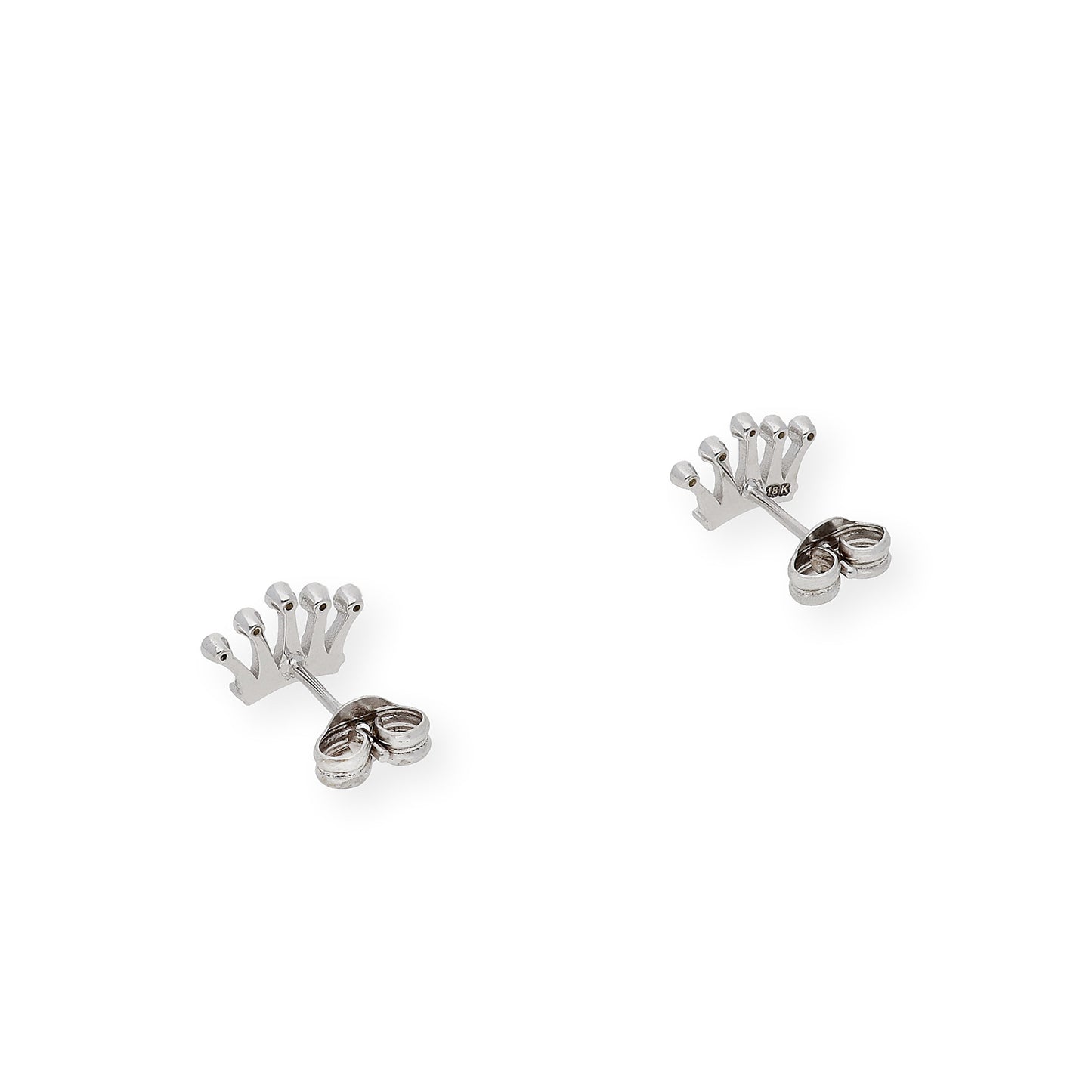 Pendientes Corona Oro Blanco y Diamantes