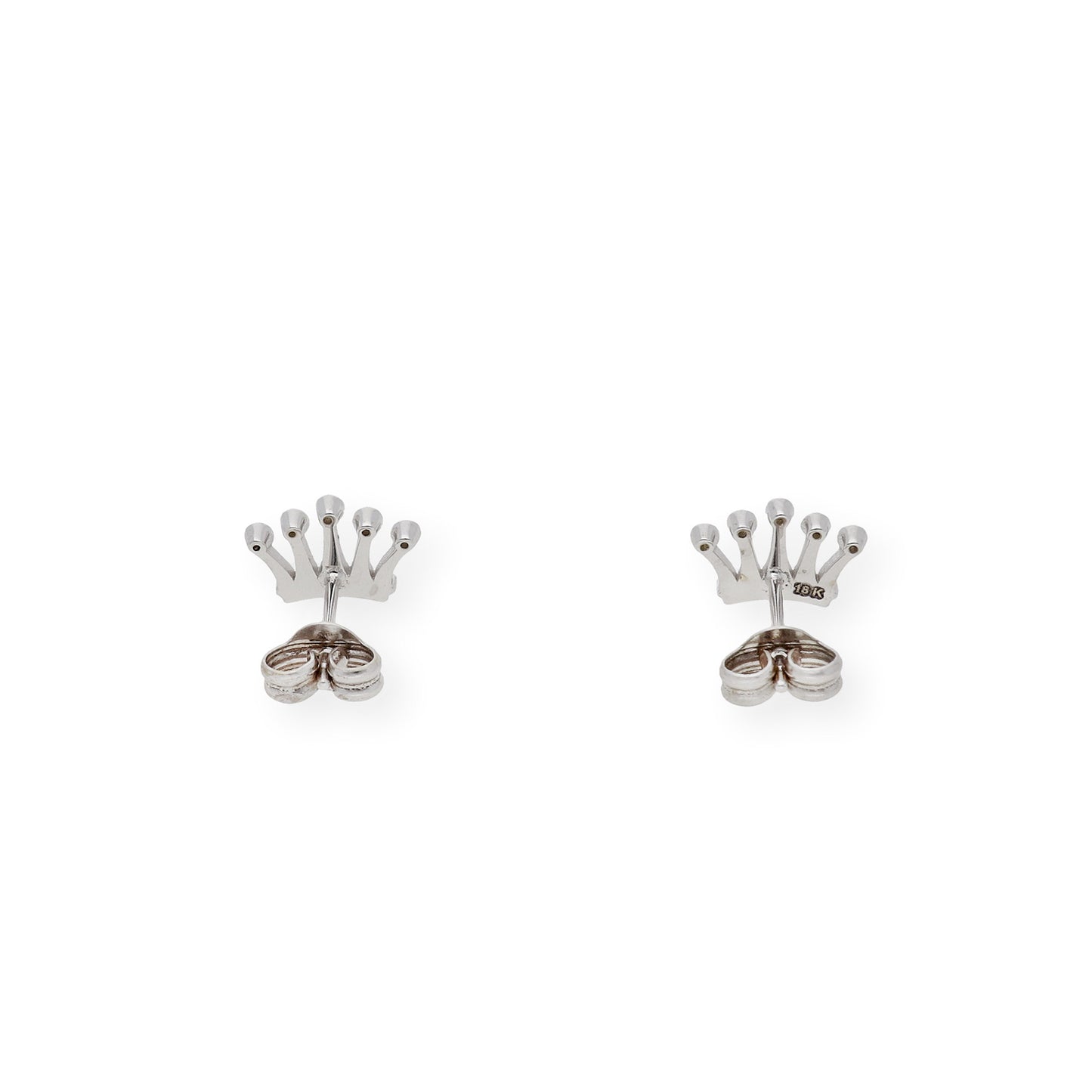 Pendientes Corona Oro Blanco y Diamantes
