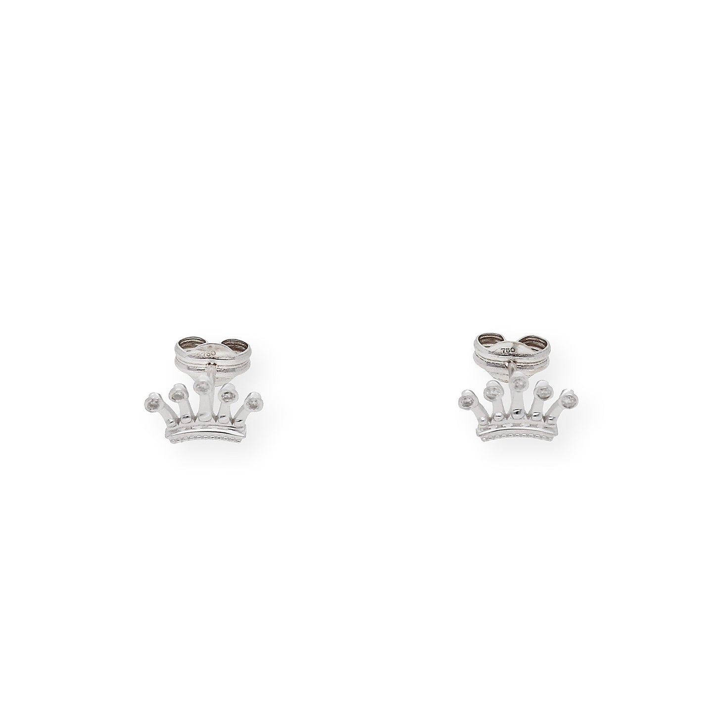 Pendientes Corona Oro Blanco y Diamantes