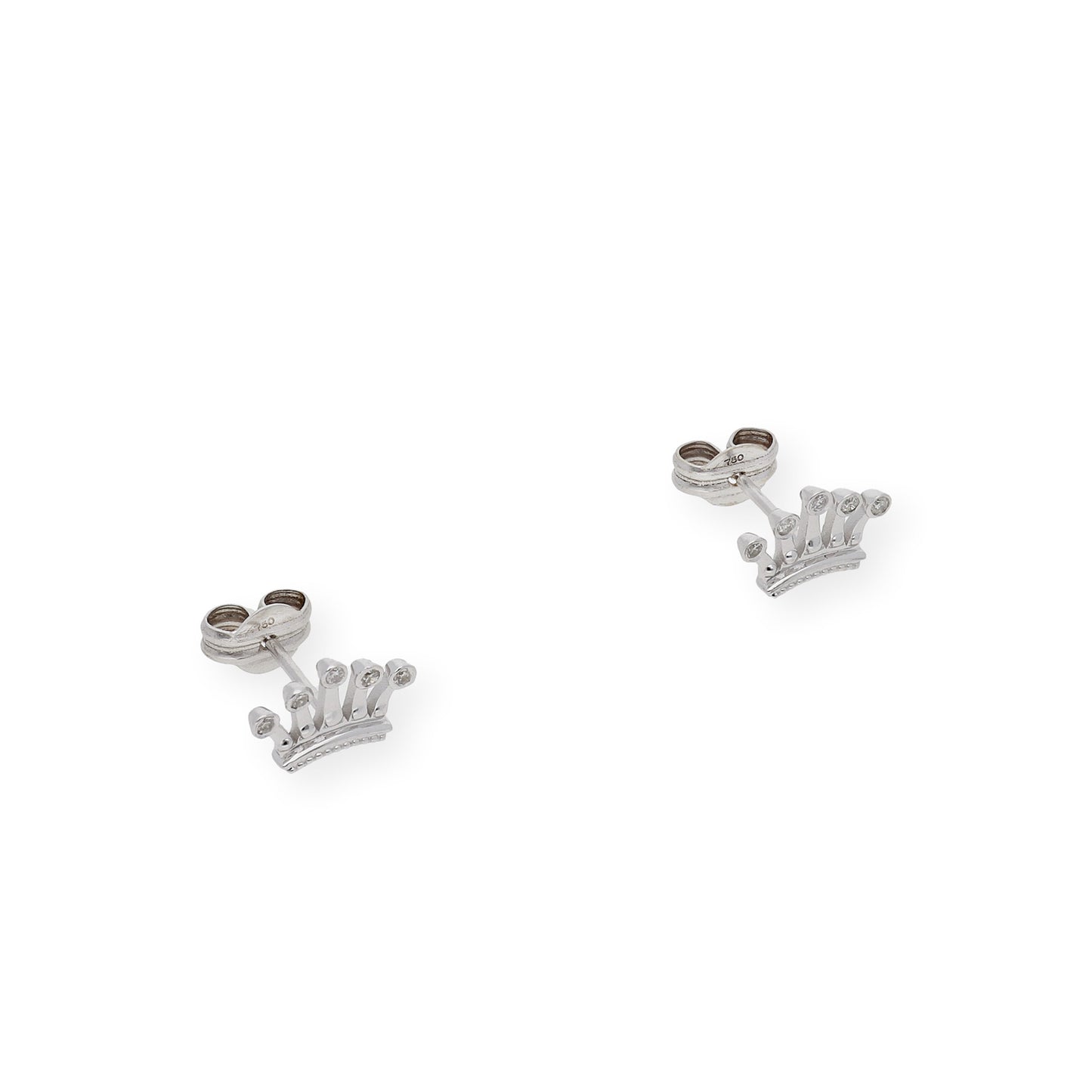 Pendientes Corona Oro Blanco y Diamantes