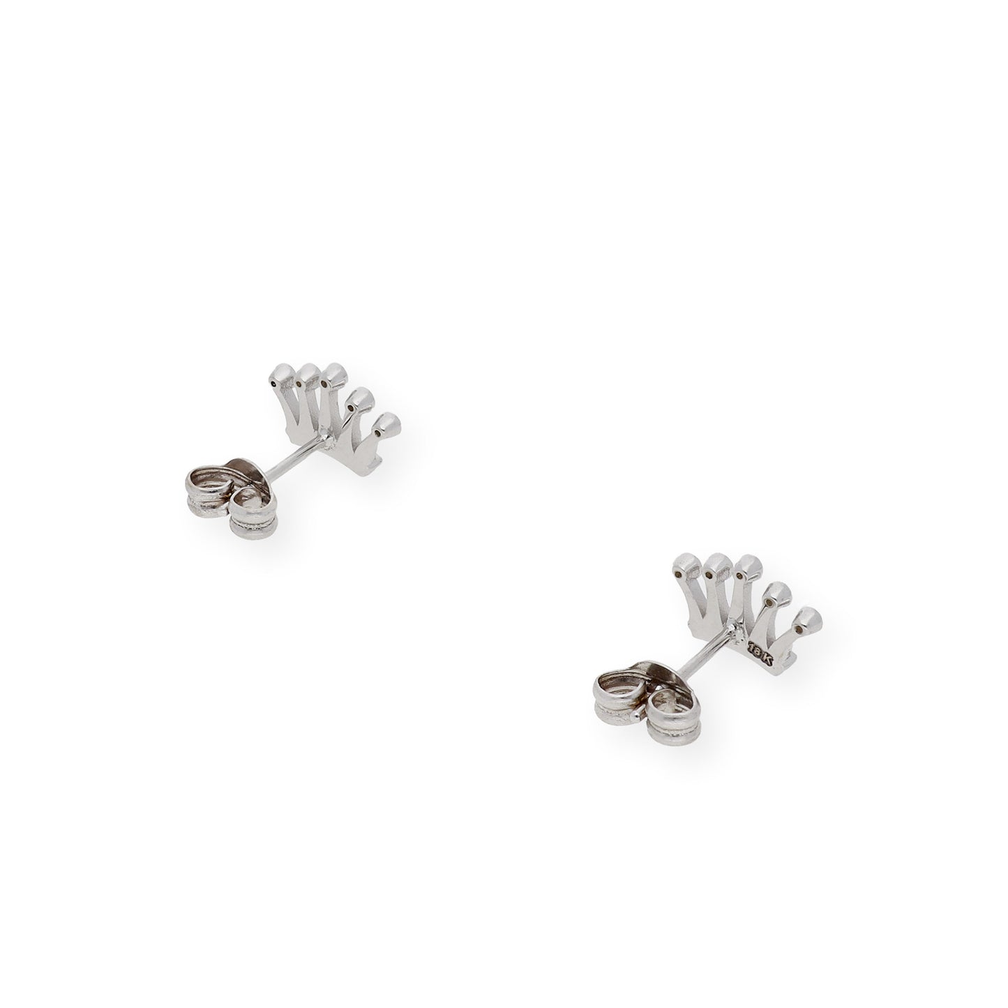Pendientes Corona Oro Blanco y Diamantes