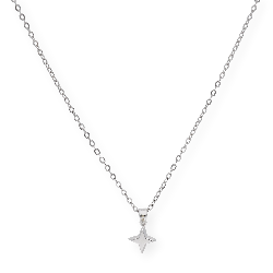 Collar con Colgante Estrella Mini Oro Blanco y Diamantes