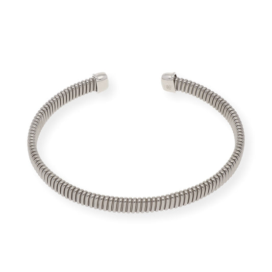 Brazalete Plano Tubo de Gas en Plata de Ley 925