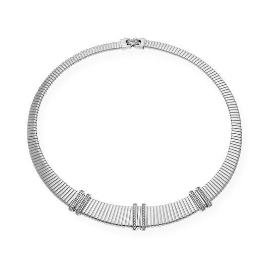 Collar Tubo de Gas en Plata 925 y Circonitas
