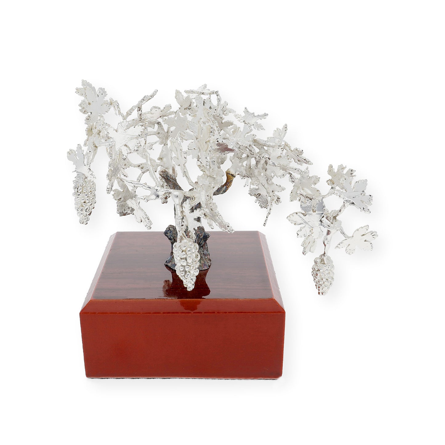 Viña Conmemorativa Personalizable Plateada con Base de Madera