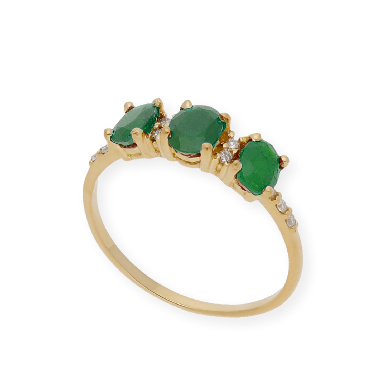 Anillo Danna en Oro 18 k con Diamantes y Esmeraldas