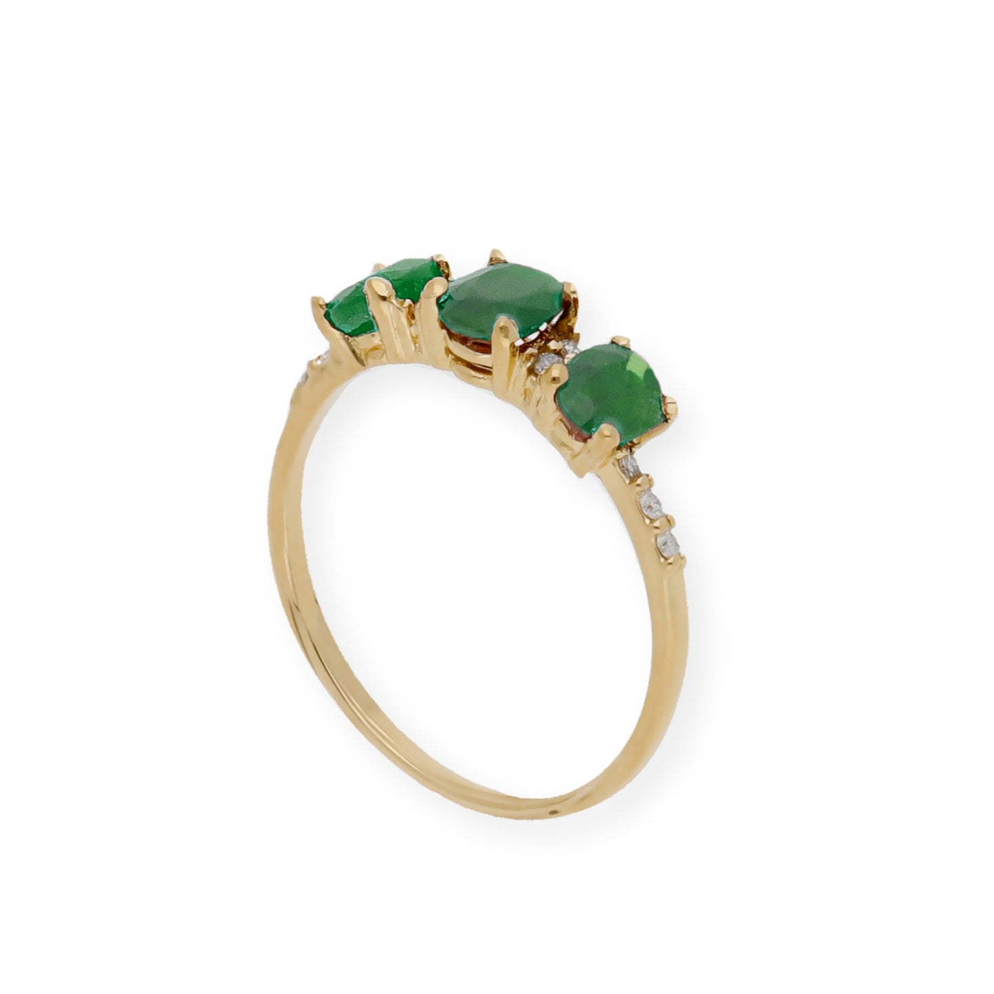 Anillo Danna en Oro 18 k con Diamantes y Esmeraldas