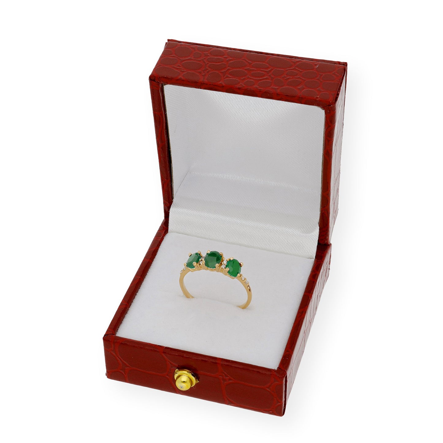 Anillo Danna en Oro 18 k con Diamantes y Esmeraldas