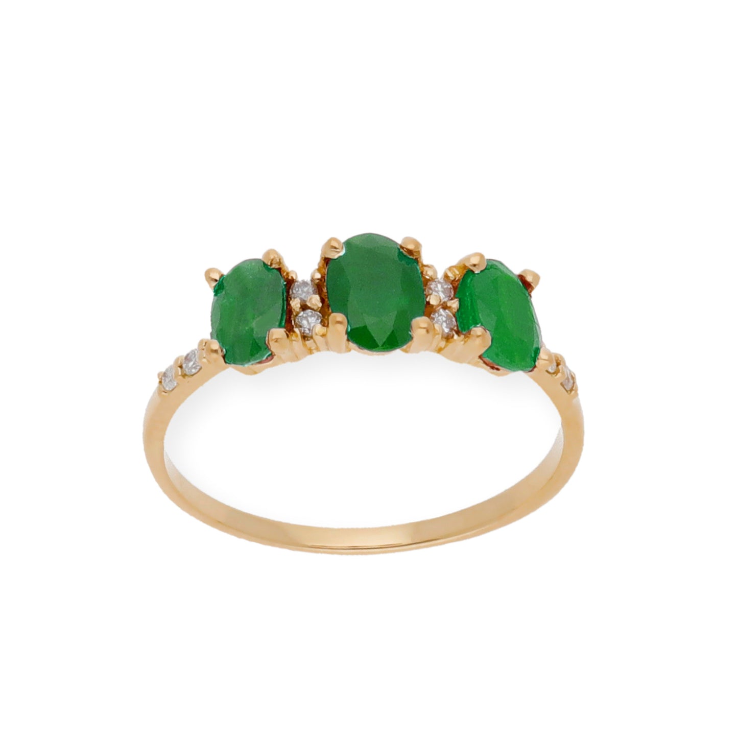 Anillo Danna en Oro 18 k con Diamantes y Esmeraldas