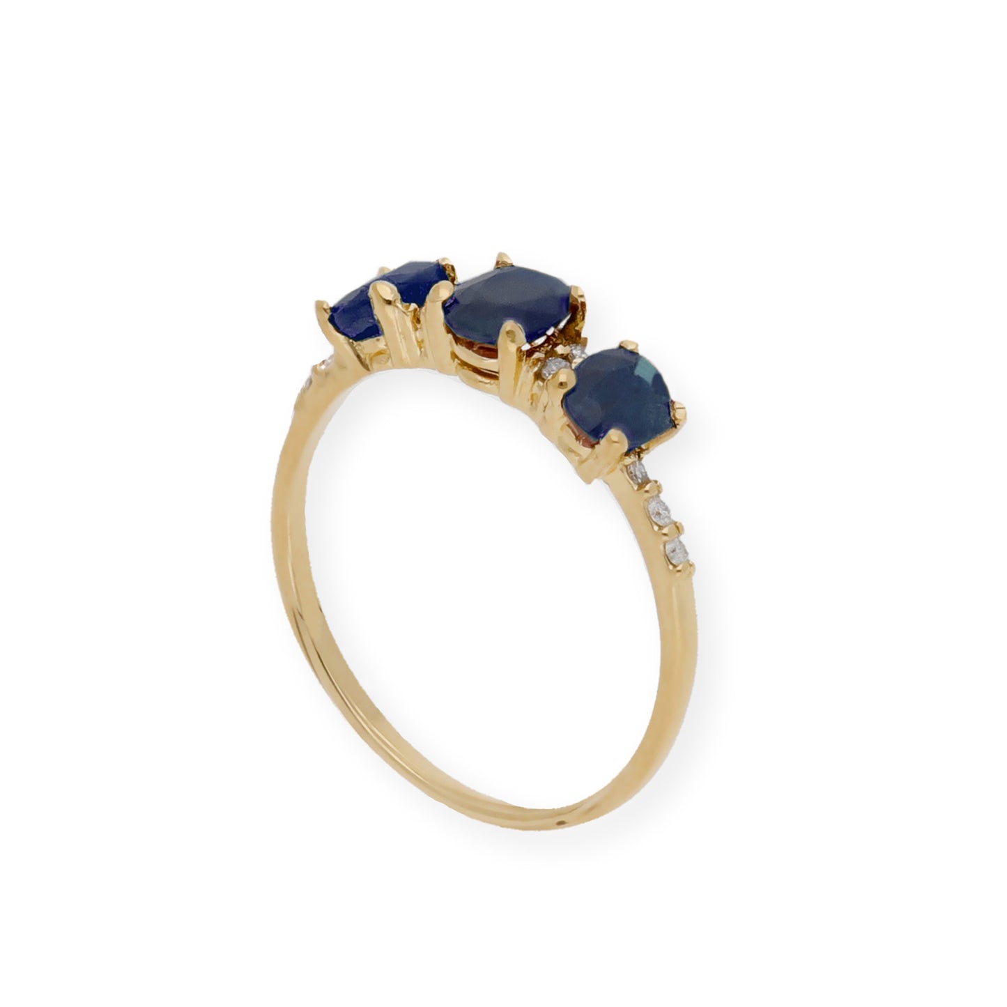 Anillo Danna en Oro 18k con Diamantes y Zafiros