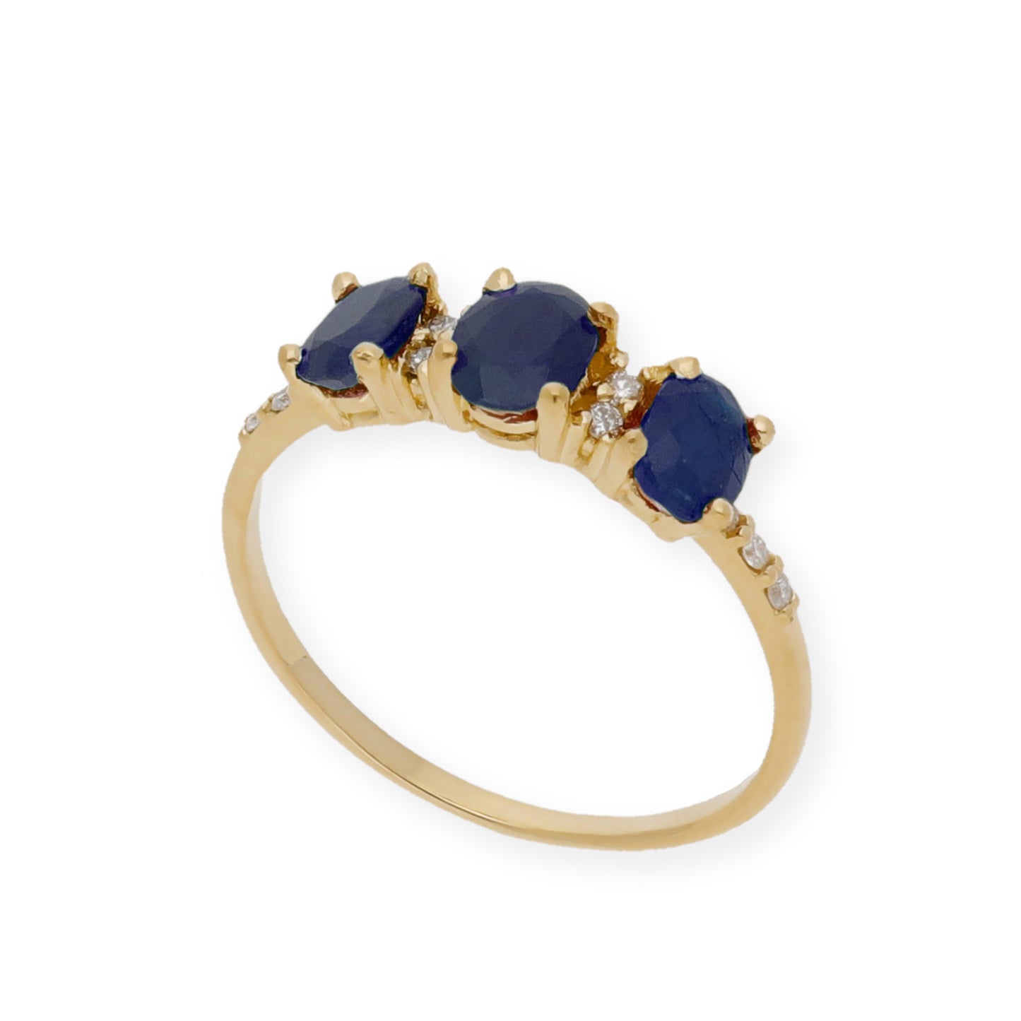 Anillo Danna en Oro 18k con Diamantes y Zafiros