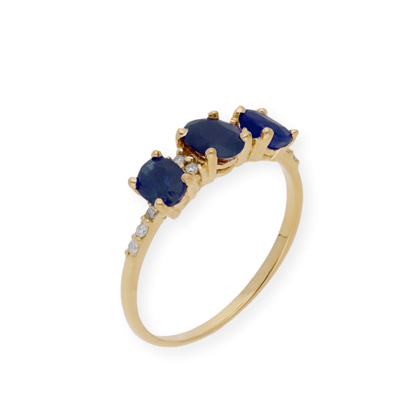 Anillo Danna en Oro 18k con Diamantes y Zafiros