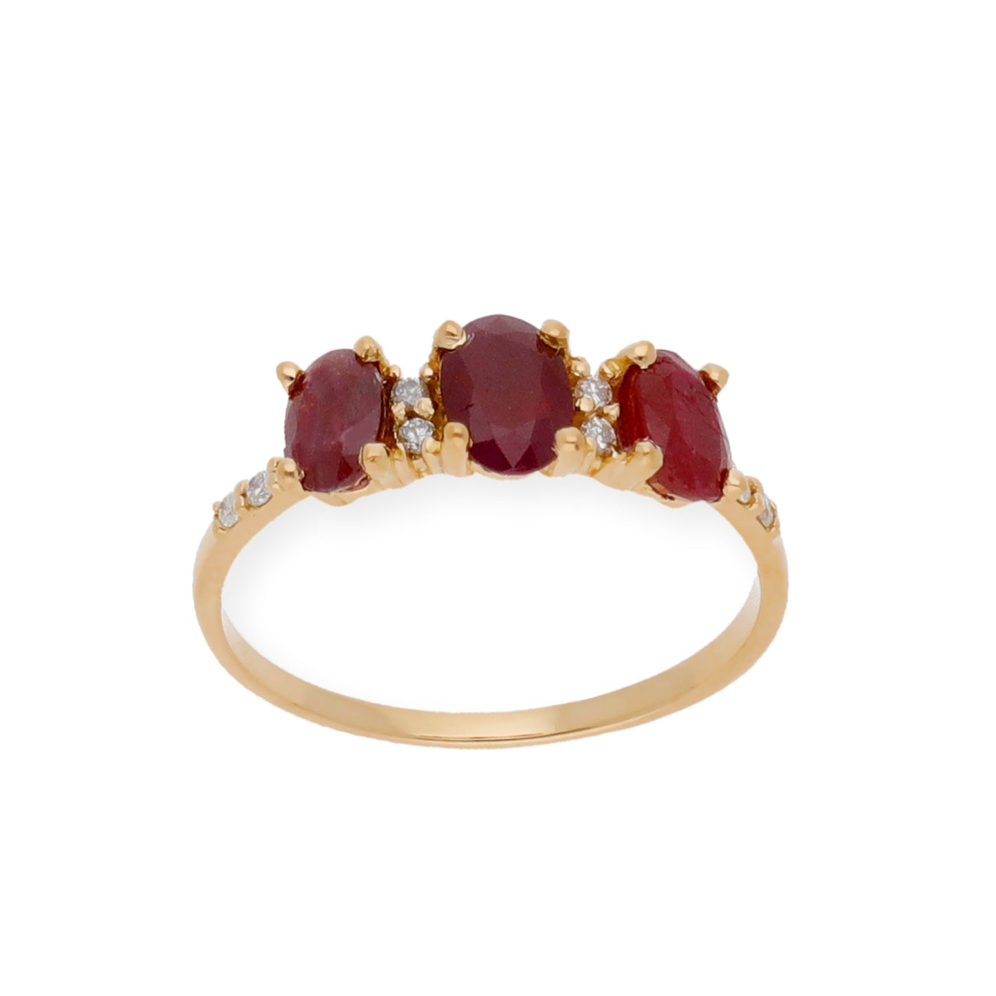 Anillo Danna en Oro 18k con Diamantes y Rubíes