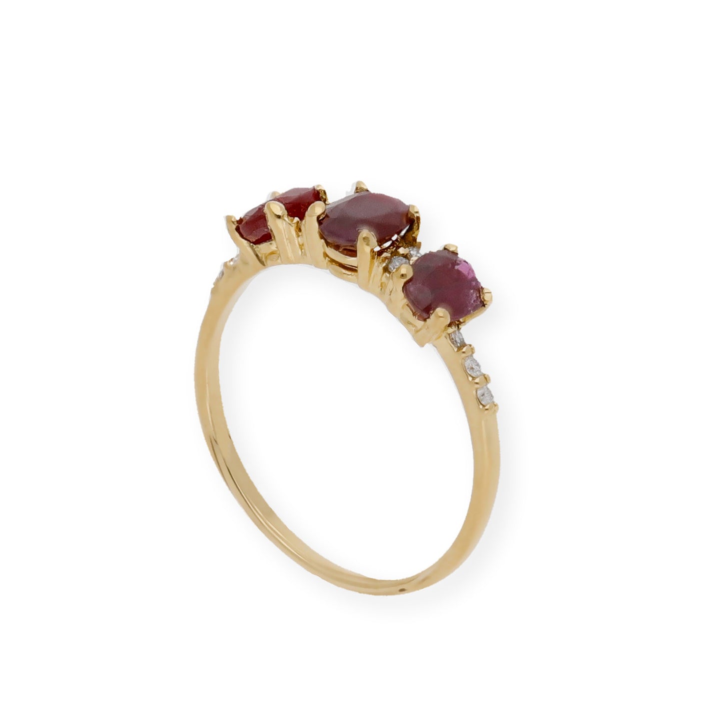 Anillo Danna en Oro 18k con Diamantes y Rubíes