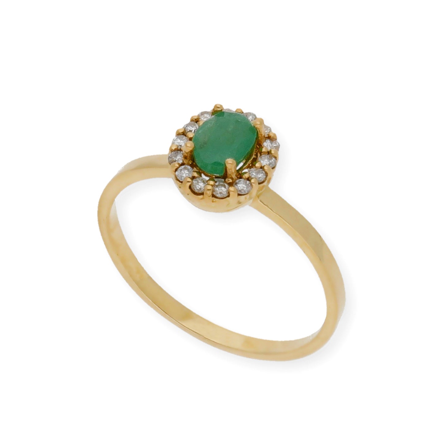 Anillo Lady en Oro 18k con Diamantes y Esmeralda