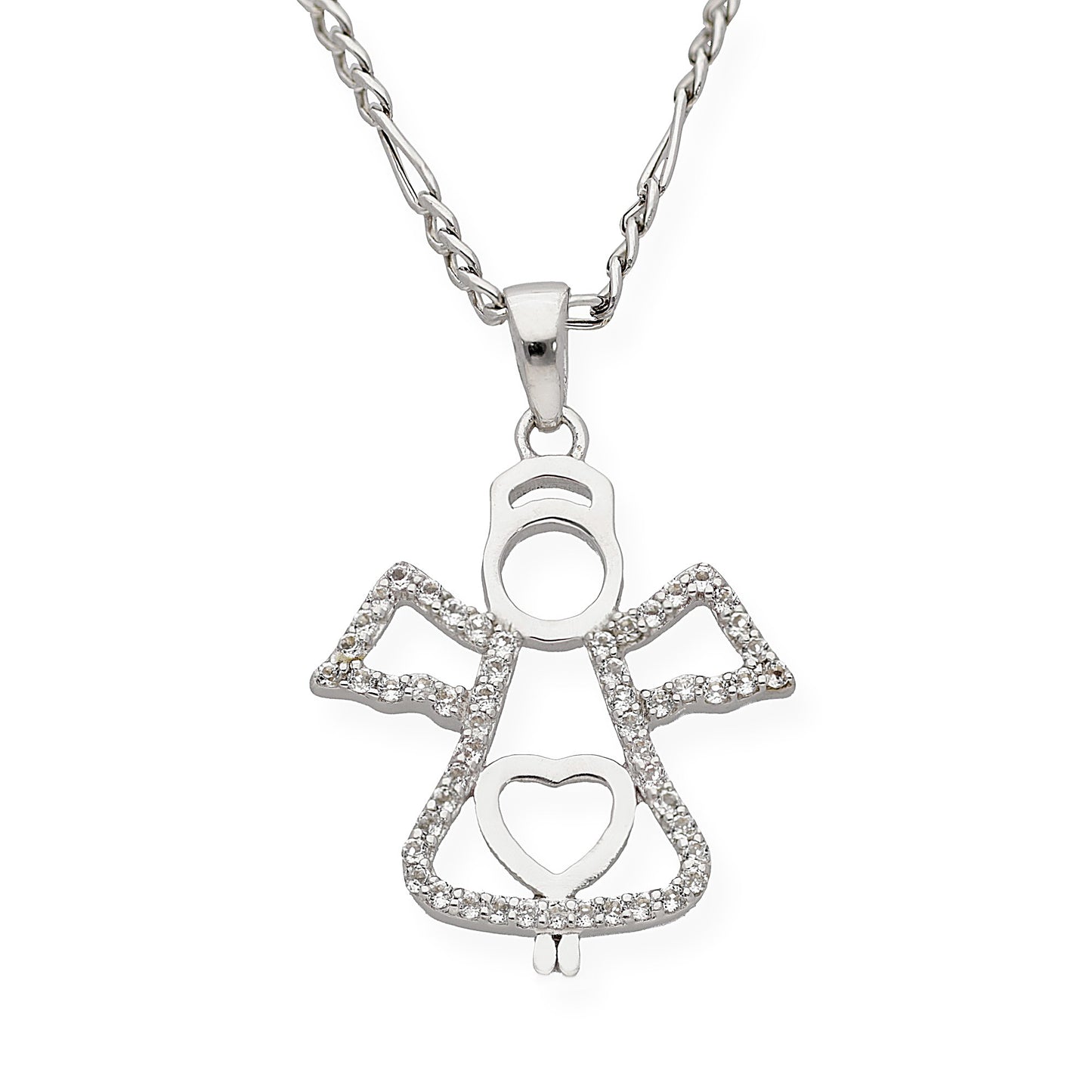 Collar con Colgante Ángel con Circonita en Plata de Ley 925
