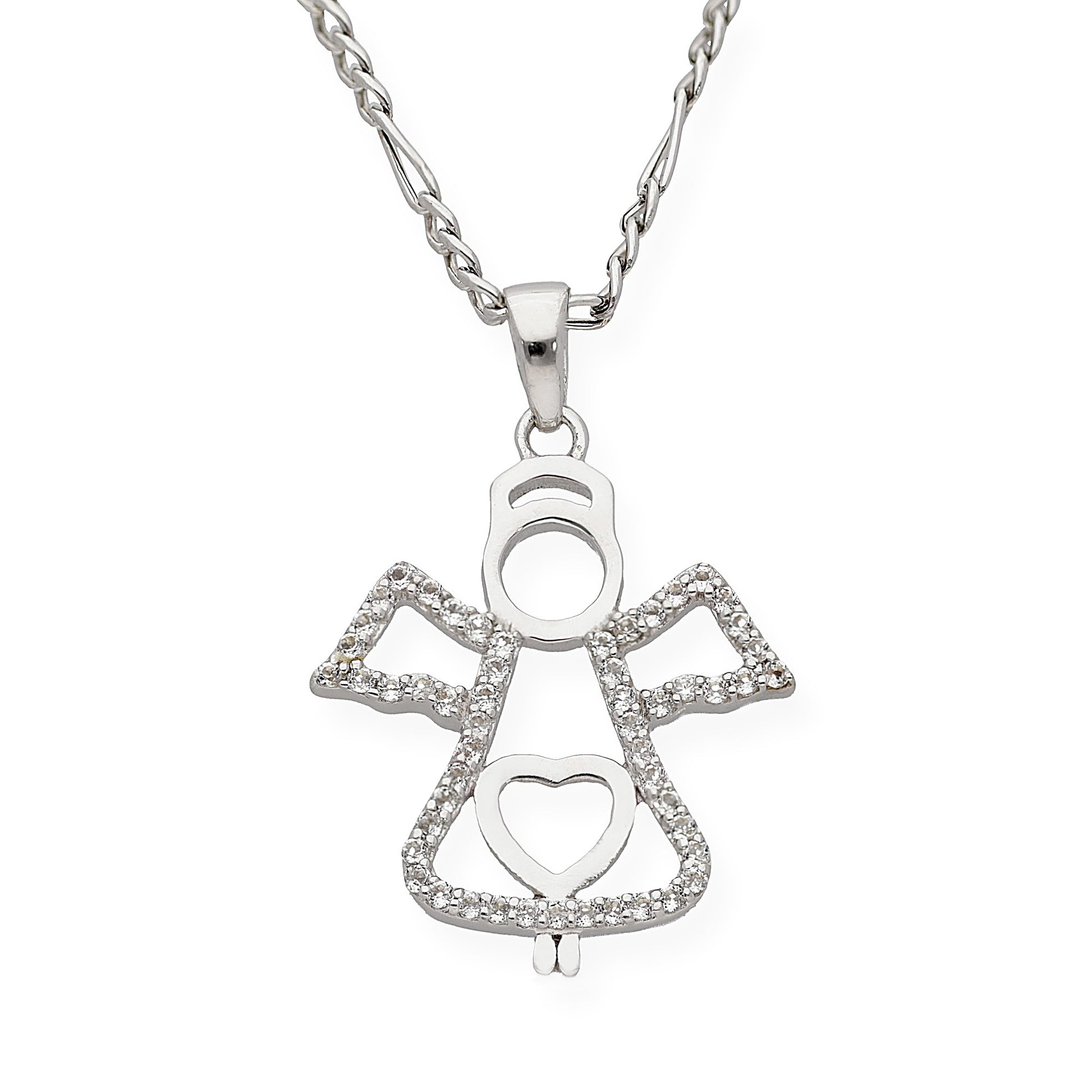 Collar con Colgante Ángel con Circonita en Plata de Ley 925