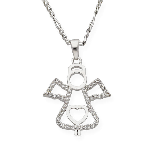 Collar con Colgante Ángel con Circonita en Plata de Ley 925