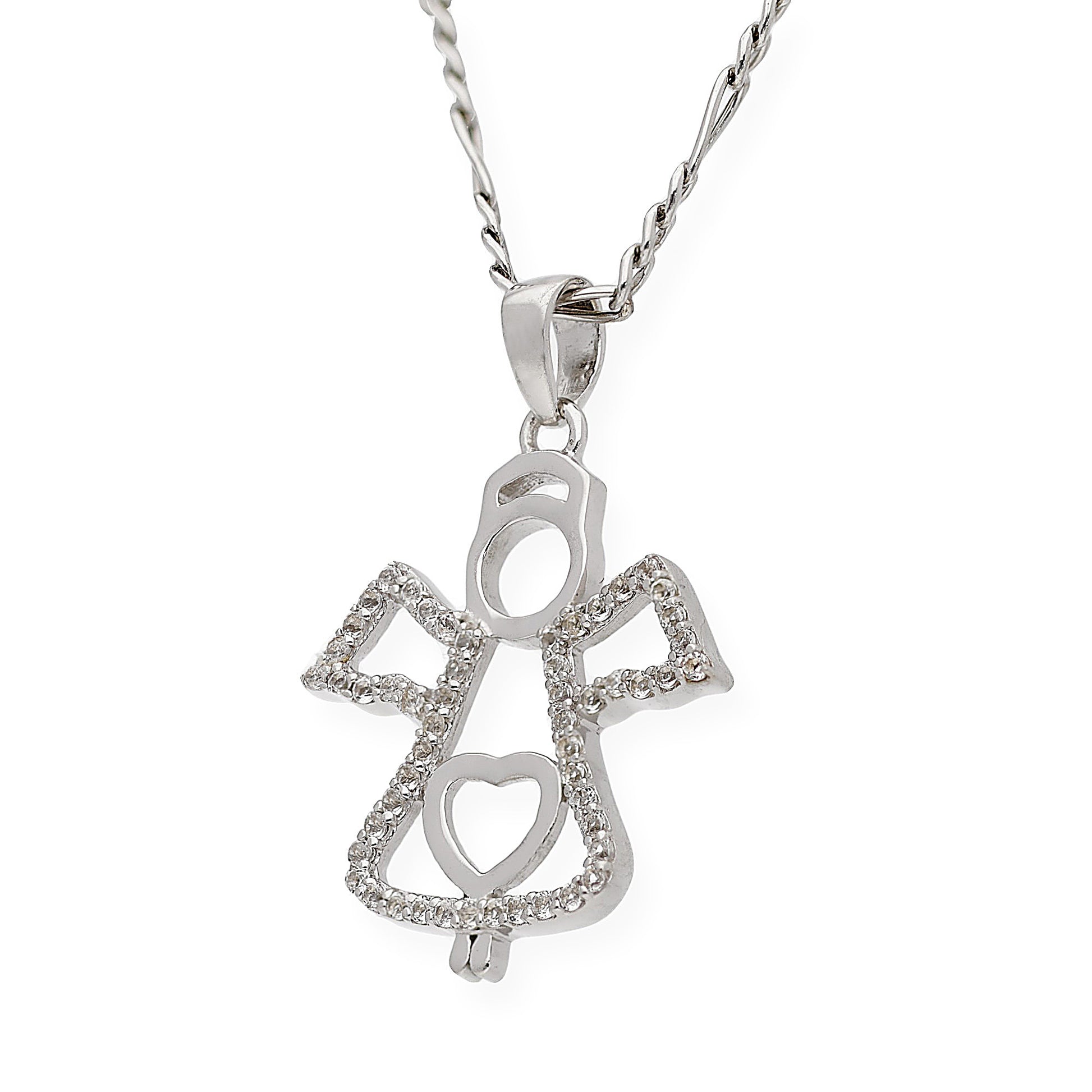 Collar con Colgante Ángel con Circonita en Plata de Ley 925
