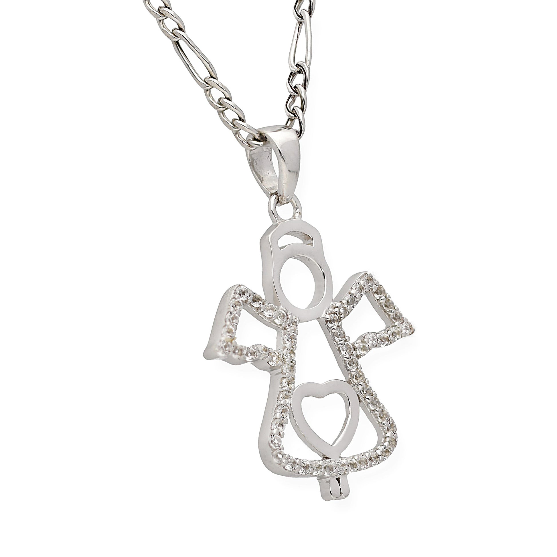 Collar con Colgante Ángel con Circonita en Plata de Ley 925