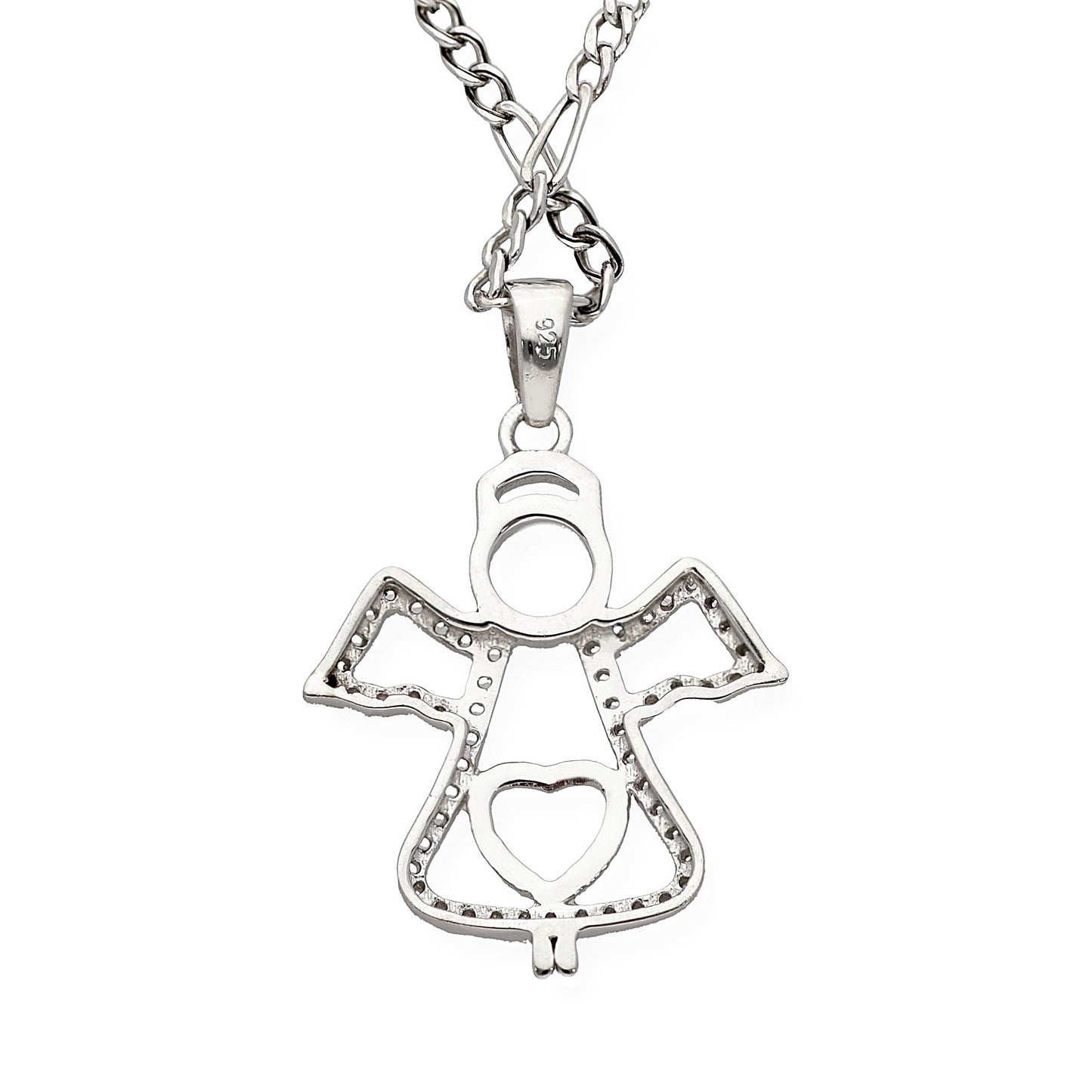 Collar con Colgante Ángel con Circonita en Plata de Ley 925