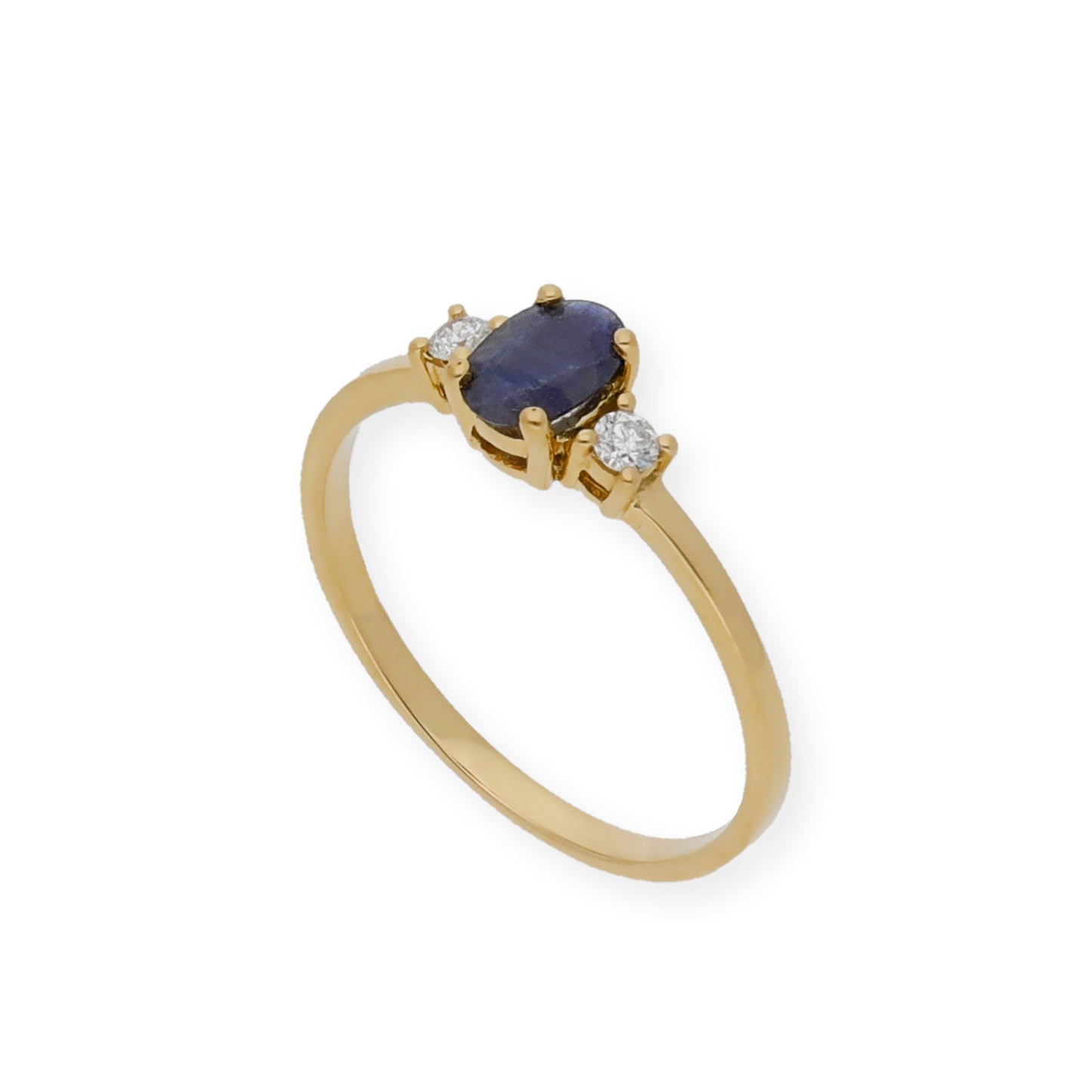 Anillo Mia Oro 18k con Diamantes y Zafiro