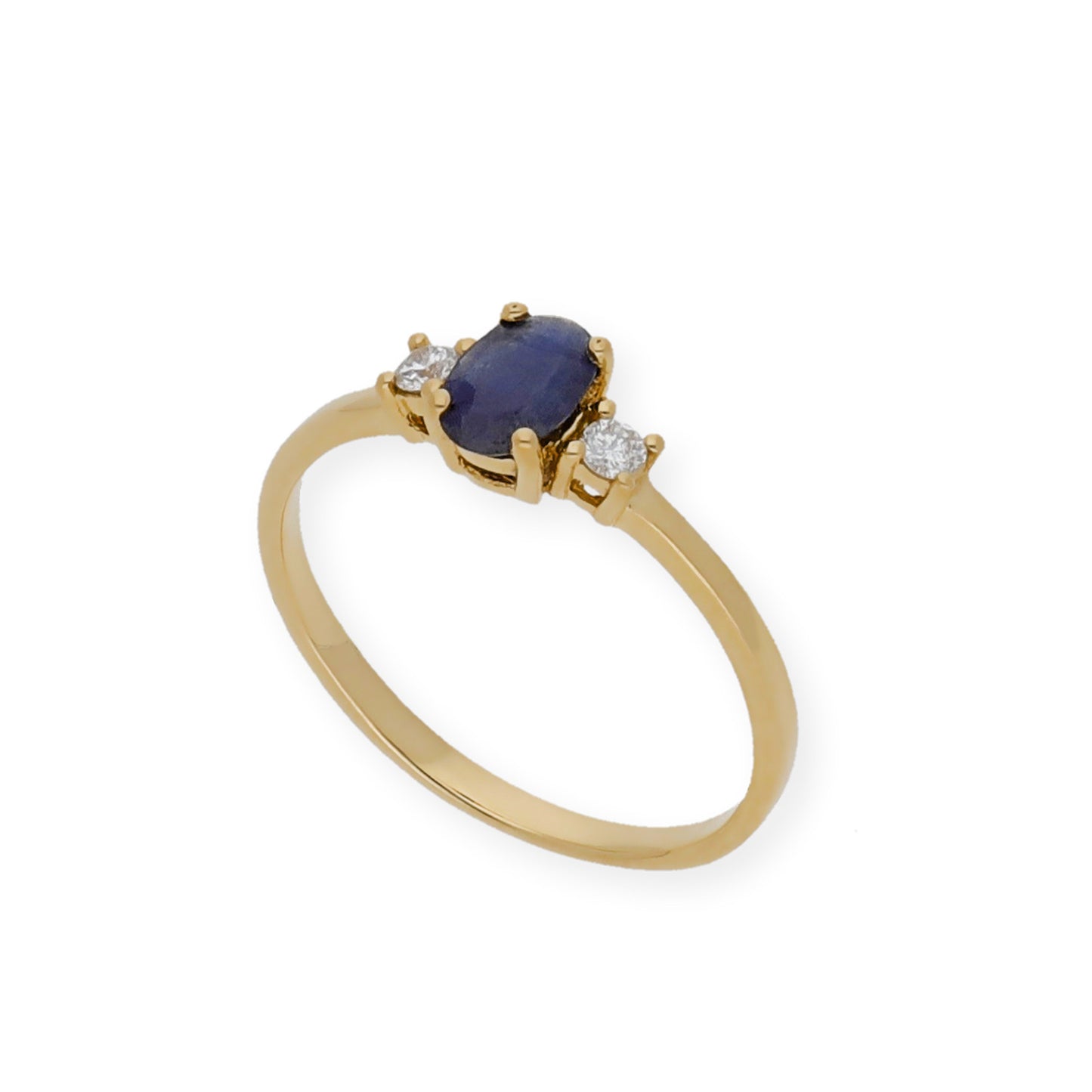 Anillo Mia Oro 18k con Diamantes y Zafiro